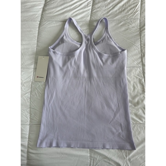 New Lululemon Ebb to Street Tank Top Size 12 W/Bra Hip Length Lavender Frost NWT - Picture 4 of 9